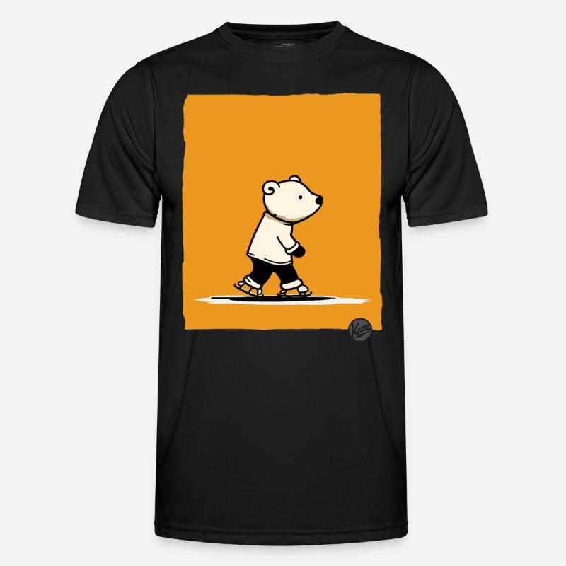 Kleiner Eisbär auf Schlittschuhen Männer Funktions-T-Shirt