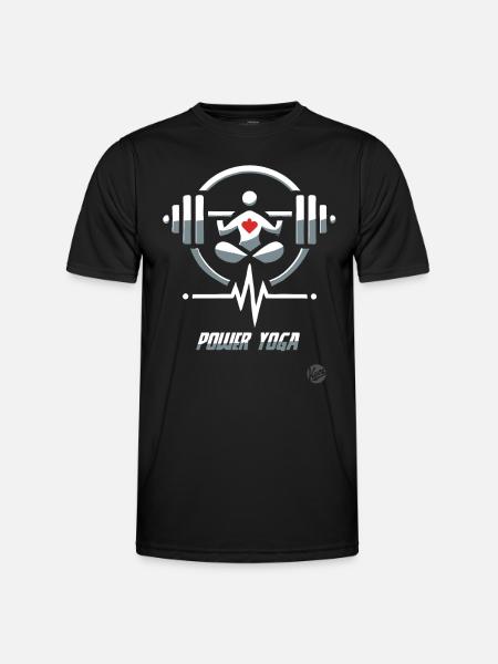 Weightlifting Power Yoga - Men's Functional T-Shirt - black