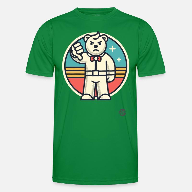 Schlechte Bewertung, Daumen runter Ablehnen Bär Männer Funktions-T-Shirt