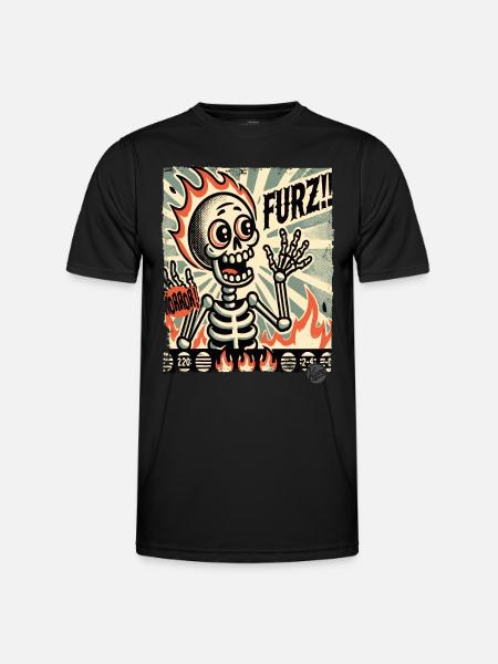 Hot German fart fright skeleton - Men's Functional T-Shirt - black