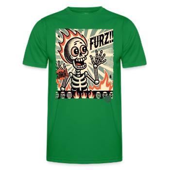 Heißer deutscher Furz Schreck Skelett - Männer Funktions-T-Shirt - Kelly Green - Vorne - AI Model Male 178 dark (178cm)
