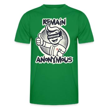 Pouces vers le haut pour l’anonymat Rétro Dessin animé Garçon - T-shirt sport Homme - vert - Devant - AI Model Male 178 dark (178cm)