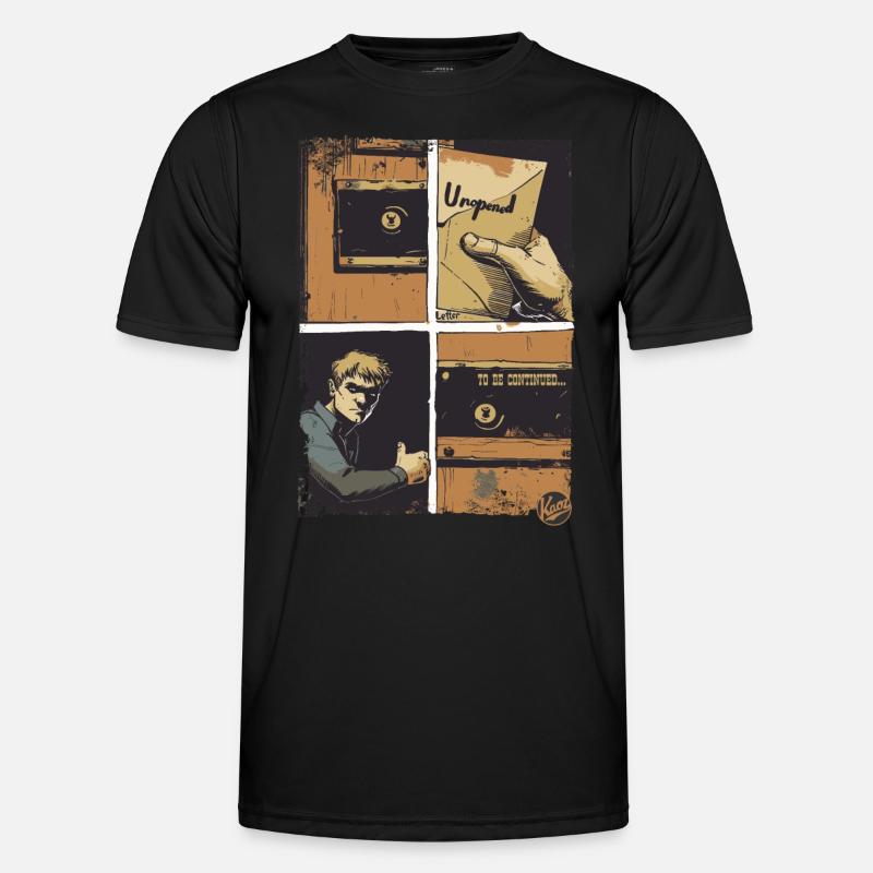 Der Brief: Ein Comic - Männer Funktions-T-Shirt - Schwarz