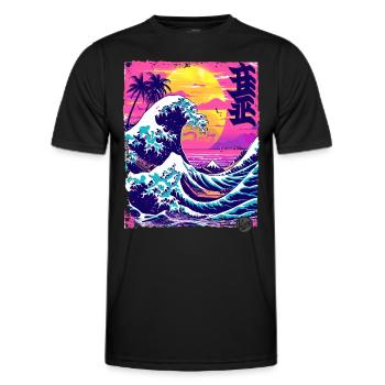 Cooler Sommer in Japan Kanagawa - Männer Funktions-T-Shirt - Schwarz - Vorne - AI Model Male 178 dark (178cm)