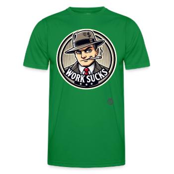 Hustler - Work is annoying - Men's Functional T-Shirt - kelly green - Front - AI Model Male 178 dark (178cm)