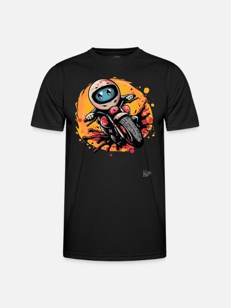 Cute motorcycle comic - Men's Functional T-Shirt - black