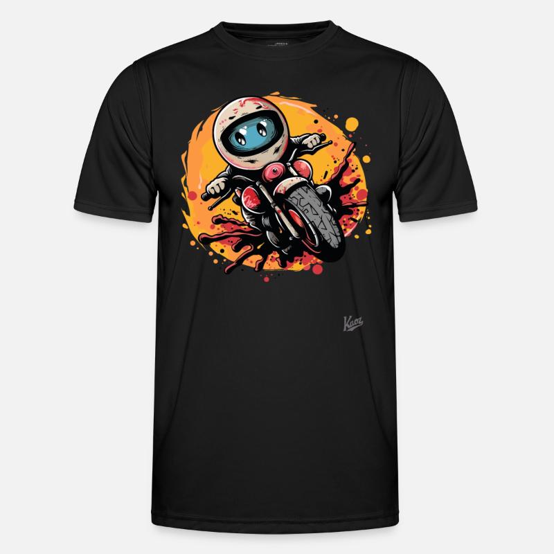 Süßes Motorrad-Comic - Männer Funktions-T-Shirt - Schwarz