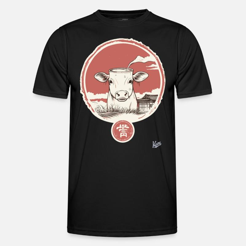 Abstrakte Kuh mit Milch - Männer Funktions-T-Shirt - Schwarz