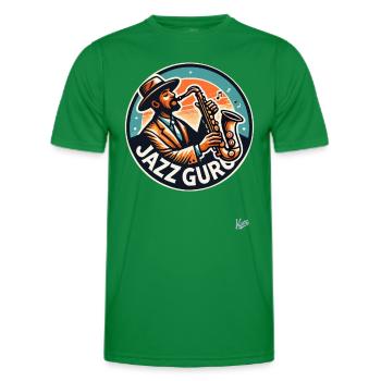 Saxophone player is the jazz guru - Men's Functional T-Shirt - kelly green - Front - AI Model Male 178 dark (178cm)