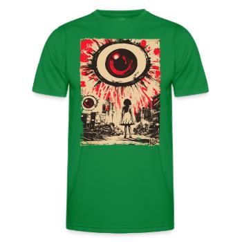 Apocalyptic Vision with Red Eye - Men's Functional T-Shirt - kelly green - Front - AI Model Male 178 dark (178cm)