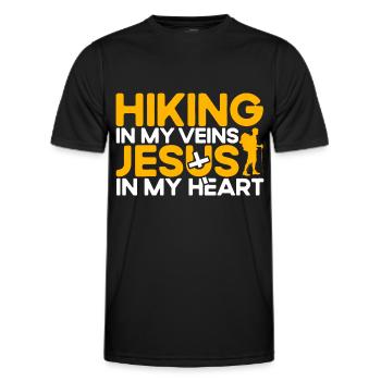 Wandern Draußen Fernweh Geschenk - Männer Funktions-T-Shirt - Schwarz - Vorne - AI Model Male 178 dark (178cm)