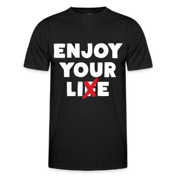 Enjoy Your Lie - Men's Functional T-Shirt - black - Front - AI Model Male 178 dark (178cm)