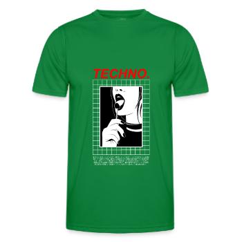 Techno Amour - T-shirt sport Homme - vert - Devant - AI Model Male 178 dark (178cm)
