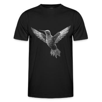 Colibri, oiseau mignon en code ASCII - T-shirt sport Homme - noir - Devant - AI Model Male 178 dark (178cm)