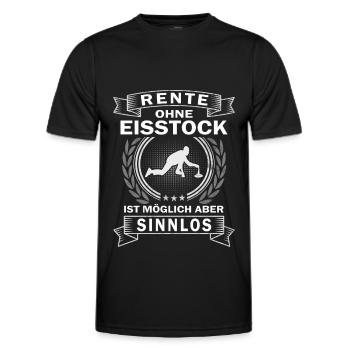 Rente ohne Eisstock ist möglich aber sinnlos - Männer Funktions-T-Shirt - Schwarz - Vorne - AI Model Male 178 dark (178cm)