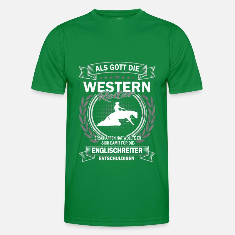 Westernreiten Reiterin und Pferd Männer Funktions-T-Shirt