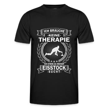 Ich brauche keine Therapie - Eisstock Curling - Männer Funktions-T-Shirt - Schwarz - Vorne - AI Model Male 178 dark (178cm)
