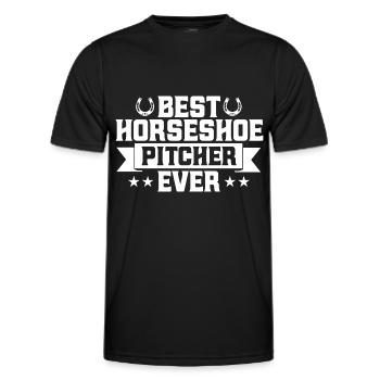 Jeu de lancer de fer à cheval lancer de fer à cheval - T-shirt sport Homme - noir - Devant - AI Model Male 178 dark (178cm)