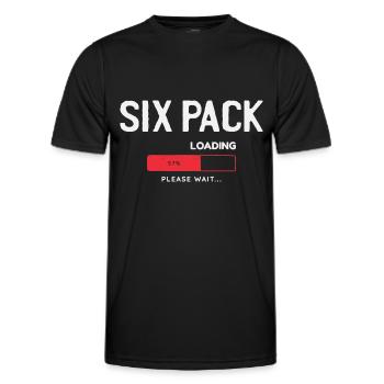 Six Pack Loading, please wait - Men's Functional T-Shirt - black - Front - AI Model Male 178 dark (178cm)