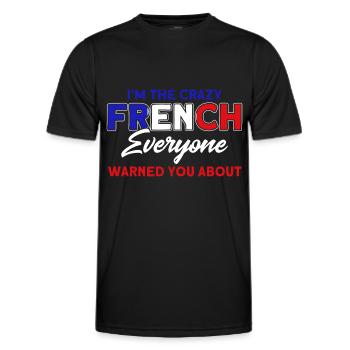 French Flag French Roots Gift - Men's Functional T-Shirt - black - Front - AI Model Male 178 dark (178cm)