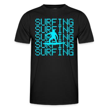 surfen - Männer Funktions-T-Shirt - Schwarz - Vorne - AI Model Male 178 dark (178cm)