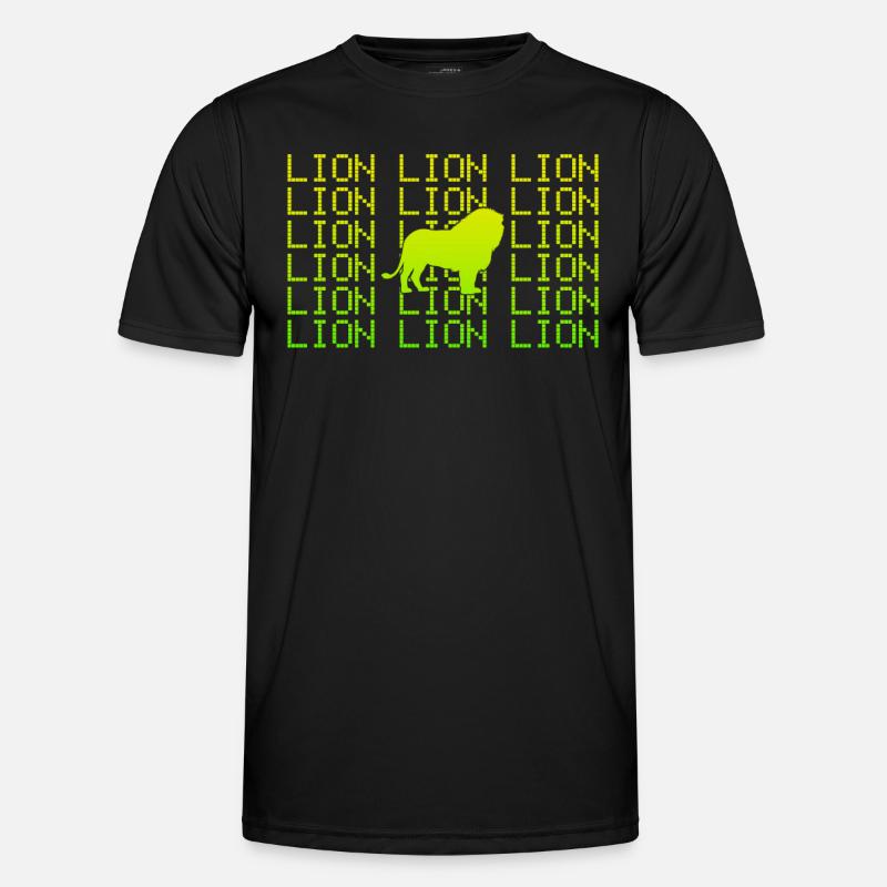 Löwe - Männer Funktions-T-Shirt - Schwarz