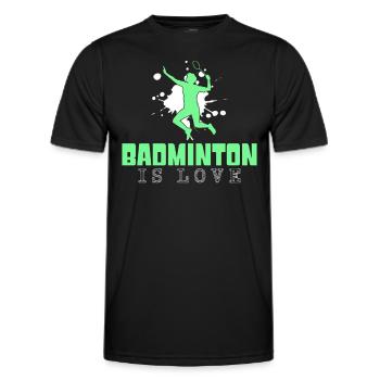 Badminton - Männer Funktions-T-Shirt - Schwarz - Vorne - AI Model Male 178 dark (178cm)