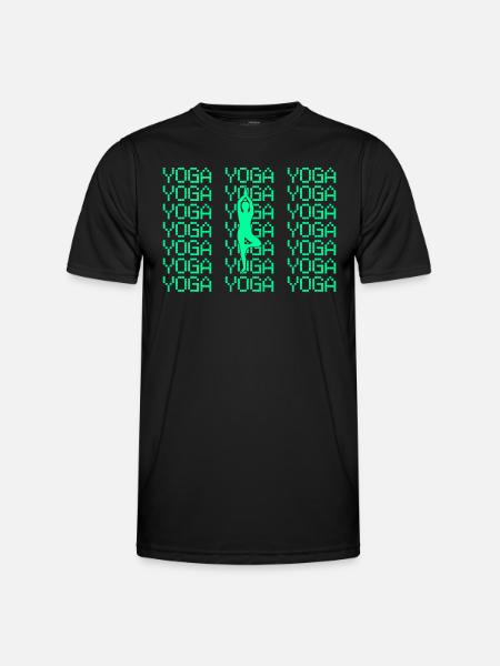 Yoga - Männer Funktions-T-Shirt - Schwarz