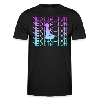 Méditation - T-shirt sport Homme - noir - Devant - AI Model Male 178 dark (178cm)