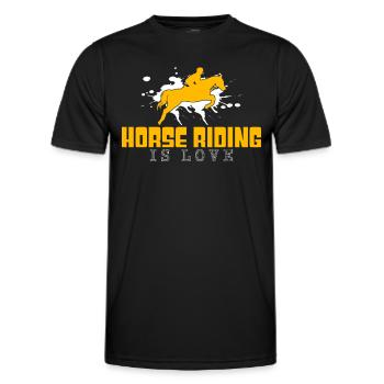 Pferde reiten Spruch - Männer Funktions-T-Shirt - Schwarz - Vorne - AI Model Male 178 dark (178cm)