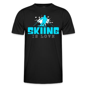 Dicton de ski - T-shirt sport Homme - noir - Devant - AI Model Male 178 dark (178cm)