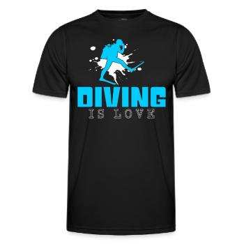 Dicton de plongée - T-shirt sport Homme - noir - Devant - AI Model Male 178 dark (178cm)