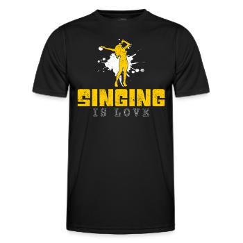 Singing Saying - Men's Functional T-Shirt - black - Front - AI Model Male 178 dark (178cm)