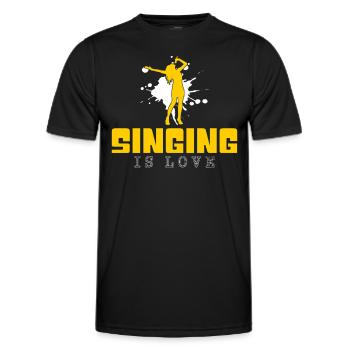 Sing - Men's Functional T-Shirt - black - Front - AI Model Male 178 dark (178cm)