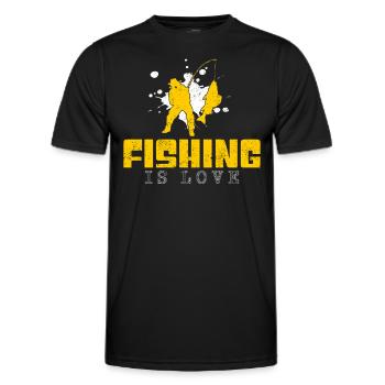 Dicton de pêche - T-shirt sport Homme - noir - Devant - AI Model Male 178 dark (178cm)