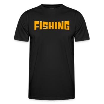 Angling - Men's Functional T-Shirt - black - Front - AI Model Male 178 dark (178cm)