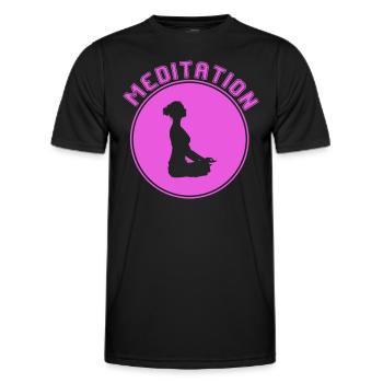 Méditation - T-shirt sport Homme - noir - Devant - AI Model Male 178 dark (178cm)