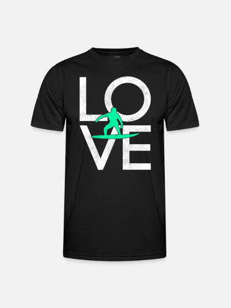 Surfen - Männer Funktions-T-Shirt - Schwarz
