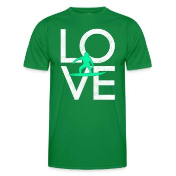 Surfen - Männer Funktions-T-Shirt - Kelly Green - Vorne - AI Model Male 178 dark (178cm)