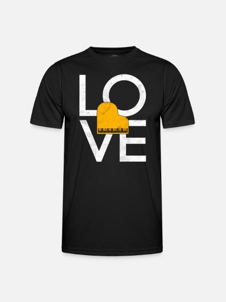 Klavier - Männer Funktions-T-Shirt - Schwarz