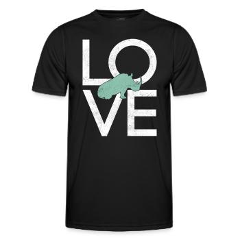 Nashorn - Männer Funktions-T-Shirt - Schwarz - Vorne - AI Model Male 178 dark (178cm)