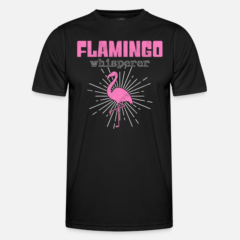 Flamingo Flüsterer - Männer Funktions-T-Shirt - Schwarz