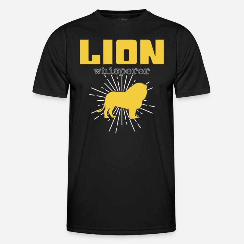 Löwen Flüsterer - Männer Funktions-T-Shirt - Schwarz