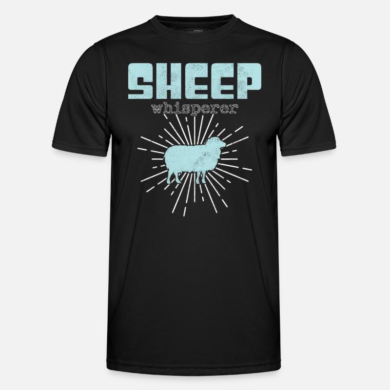 Schaf Flüsterer - Männer Funktions-T-Shirt - Schwarz