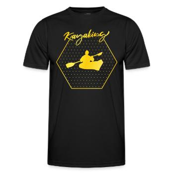 Kayak fahren - Männer Funktions-T-Shirt - Schwarz - Vorne - AI Model Male 178 dark (178cm)