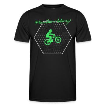 Mountainbike - Männer Funktions-T-Shirt - Schwarz - Vorne - AI Model Male 178 dark (178cm)