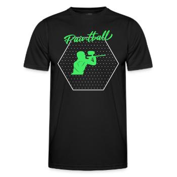 Paintball - Männer Funktions-T-Shirt - Schwarz - Vorne - AI Model Male 178 dark (178cm)