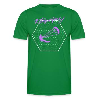 Kite surfen - Männer Funktions-T-Shirt - Kelly Green - Vorne - AI Model Male 178 dark (178cm)