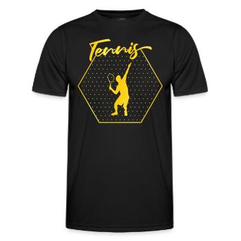Tennis - Männer Funktions-T-Shirt - Schwarz - Vorne - AI Model Male 178 dark (178cm)