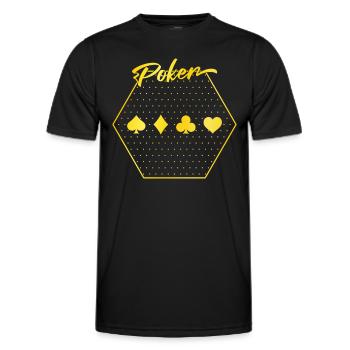 Poker - Men's Functional T-Shirt - black - Front - AI Model Male 178 dark (178cm)